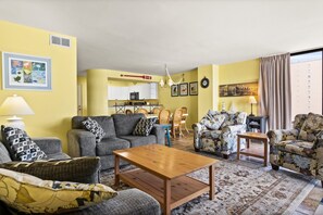 TV - 3-bedroom, 2-bathroom, oceanfront condo, Plenty of updates and upgrades | Sea Castle - 5C (North Myrtle Beach)
