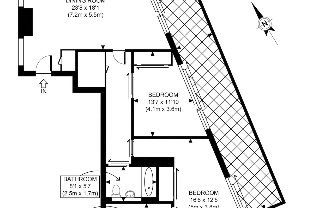 Appartement, 2 slaapkamers | Grondplan