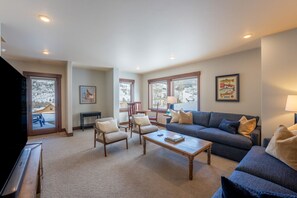 智能電視、壁爐、書籍