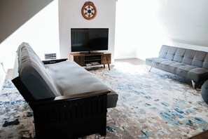 Smart TV, DVD player, books