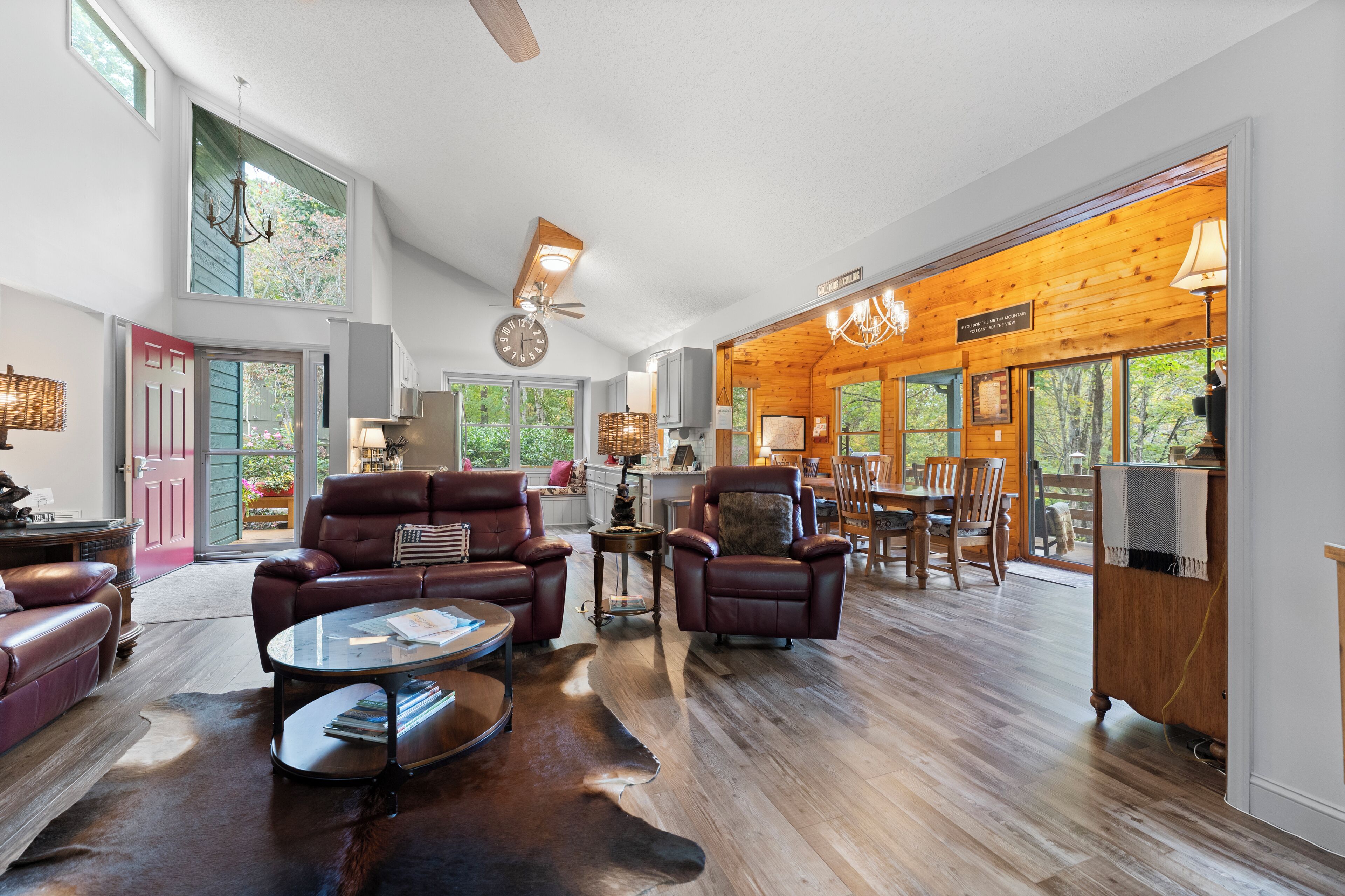 Smart TV, fireplace, DVD player, books