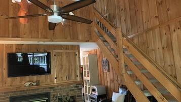 Fireplace, DVD player