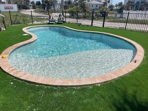 Outdoor pool, a heated pool - Flip Flop Paradise - 3 Bdrms, Pool, Steps to the Beach (Fort Myers Beach)