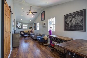 TV, offices - Charming Central 2BR | Courtyard | Pet Friendly (New Orleans)