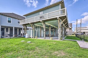 Exterior - Steps to Gulf: Crystal Beach Home w/ Deck & Views (Bolivar Peninsula)