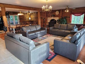 Smart TV, fireplace, video games, table football