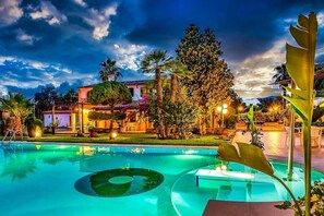 Pool - Villa La Vinya Gran with Mountain View, Sauna, Pool, Jacuzzi, Wi-Fi, A/C, Terraces & Tennis Court (PUERTO DE POLLENSA)
