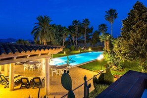 Pool - Villa La Vinya Gran with Mountain View, Sauna, Pool, Jacuzzi, Wi-Fi, A/C, Terraces & Tennis Court (PUERTO DE POLLENSA)
