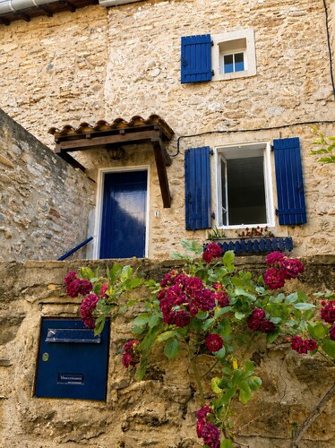The little blue house in the medieval village