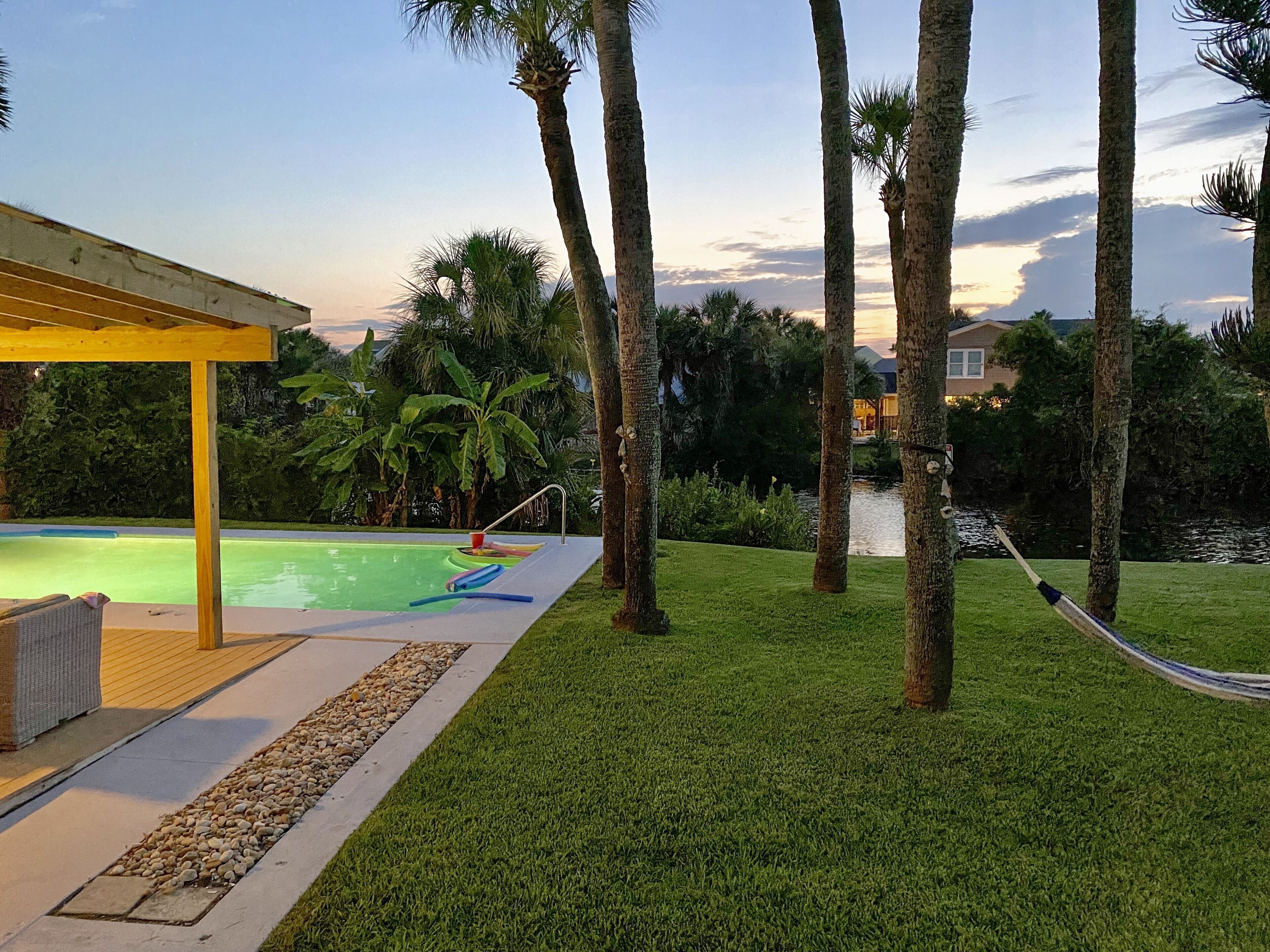 3 bed/3bath pool home, one block from beach