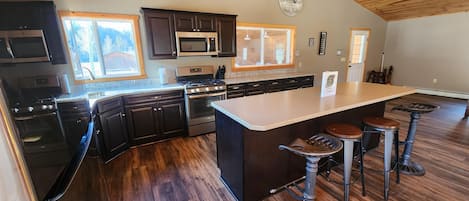 Microwave, stovetop, dishwasher