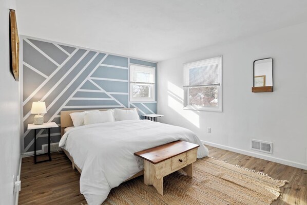 2 bedrooms, iron/ironing board, travel crib, WiFi