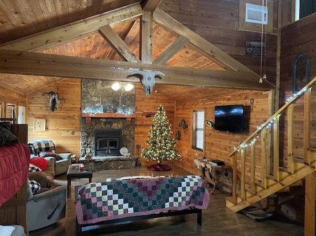 Smart TV, fireplace. Rustic River cabin- located near the Illinois river!