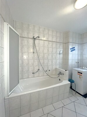 Hair dryer, soap, toilet paper