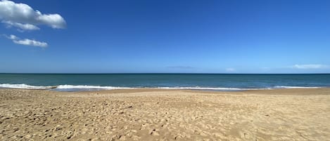 Plage à proximité, chaises longues