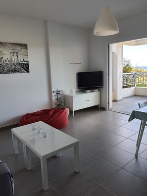 TV, DVD player, books