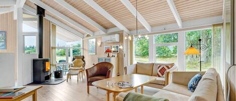 Télévision, cheminée, lecteur de DVD