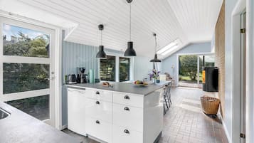 Fridge, stovetop, coffee/tea maker