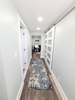 2 bedrooms, desk, iron/ironing board, travel cot