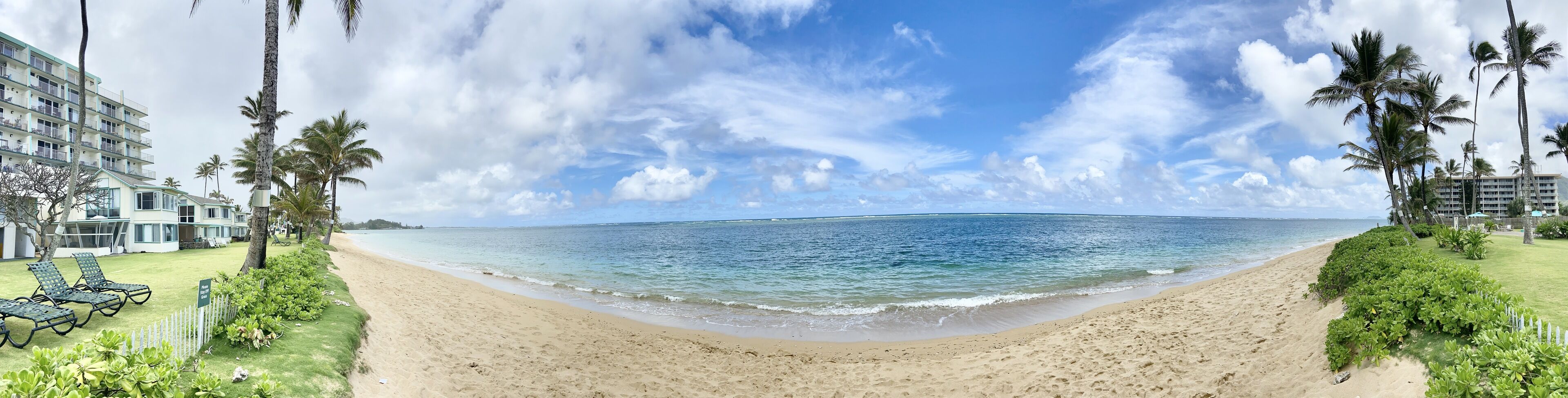 On the beach, sun loungers, beach towels