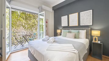 城市公寓 | 1 多间卧室、埃及棉床单、高档床上用品、办公桌