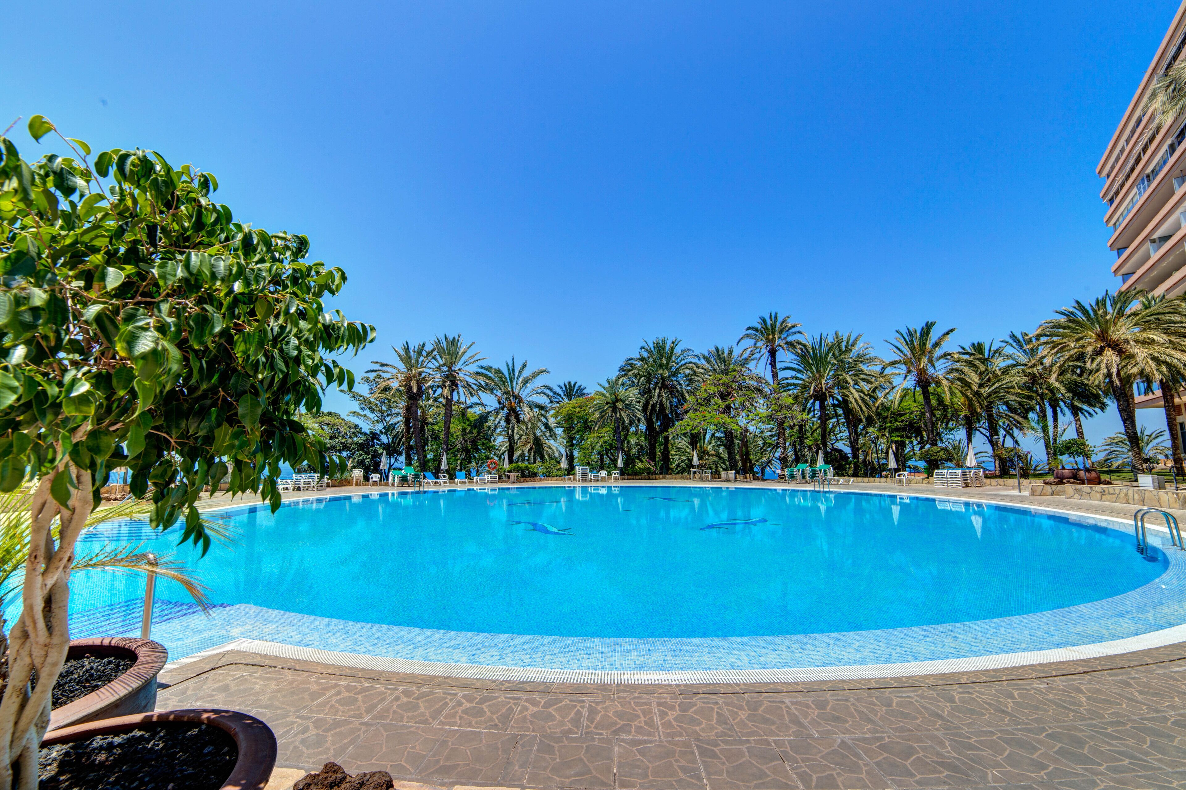 Een buitenzwembad, een verwarmd zwembad