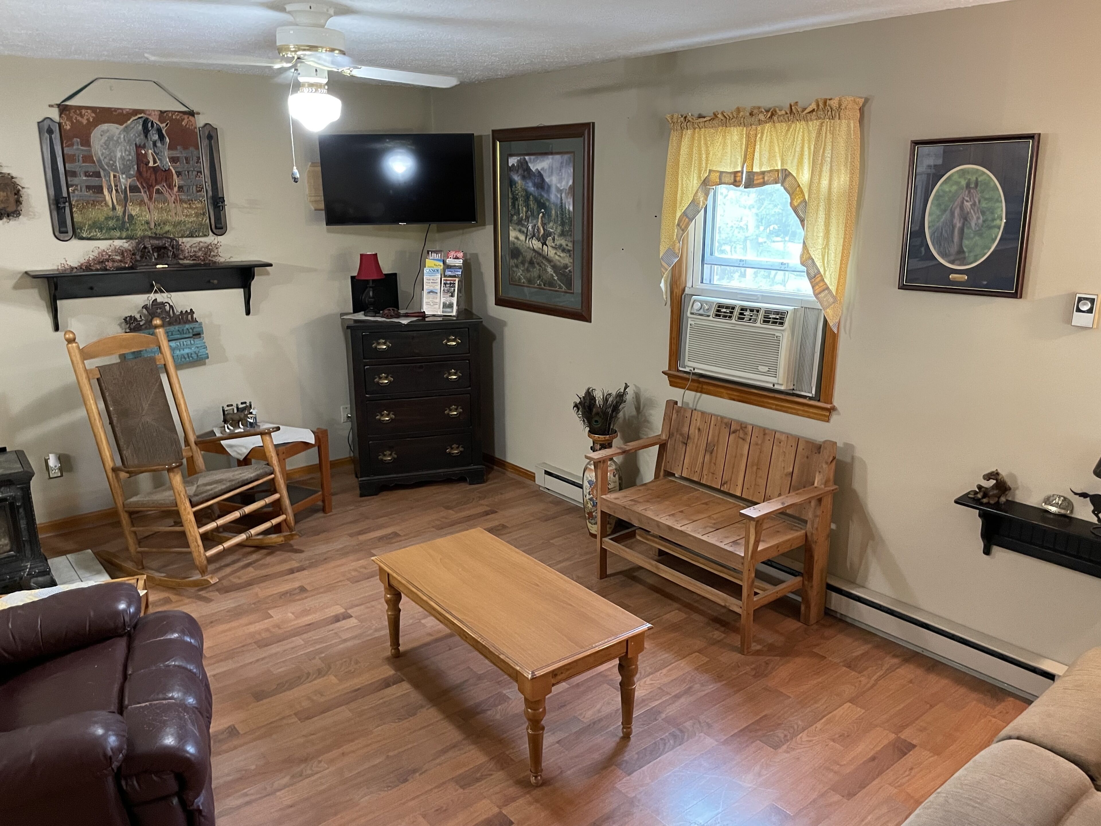 Cabin located near mountain and river activities