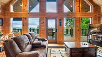 Smart TV, fireplace, video games, DVD player