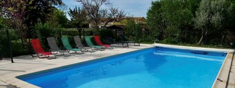 Large house (13 people) with private heated swimming pool and pétanque court