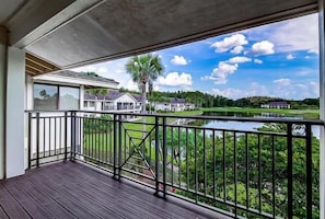View of large lake of our patio. - Lakeside View 2bed-2bath|Saddlebrook Resort Access (Wesley Chapel)