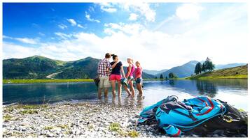 Guests can enjoy serene lake views and mountain scenery.