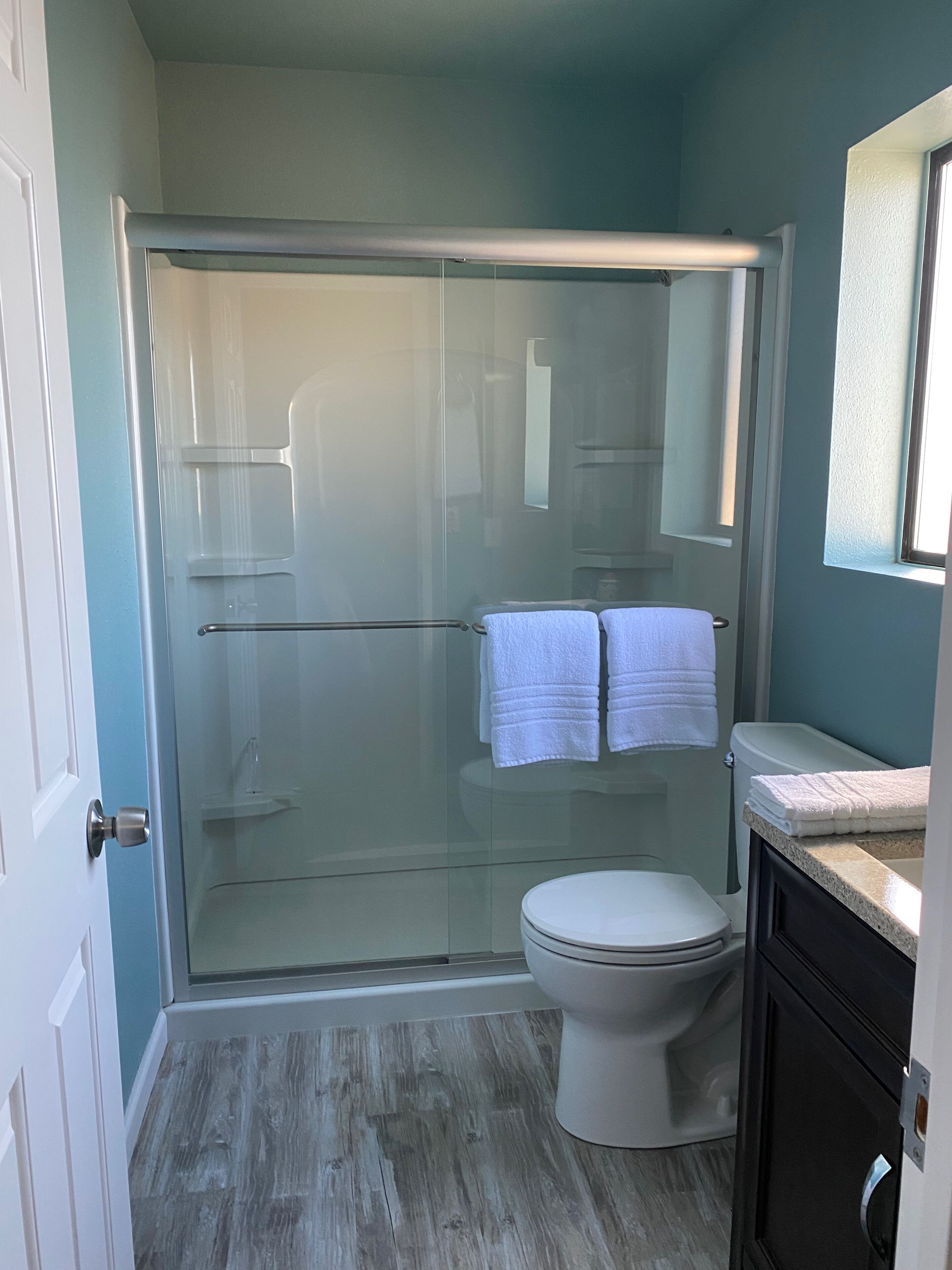 Combined shower/bathtub