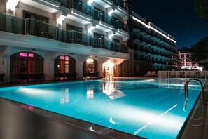 Indoor pool, 2 outdoor pools, open 7:30 AM to 6:30 PM, pool umbrellas - Emre Beach & Emre Hotel (Marmaris)