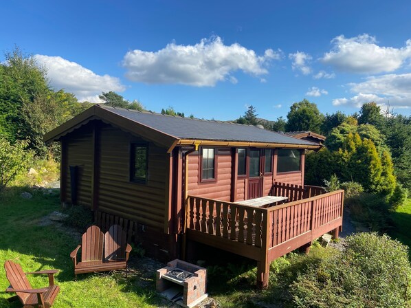 Cabin | Property grounds - Snowdonia Log Cabin-sleeps 4-garden-pets (Blaenau Ffestiniog)
