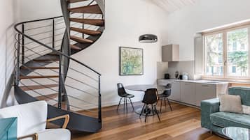 Large 2 Bedroom Apartment - Duplex | Living area | 43-inch Smart TV with satellite channels