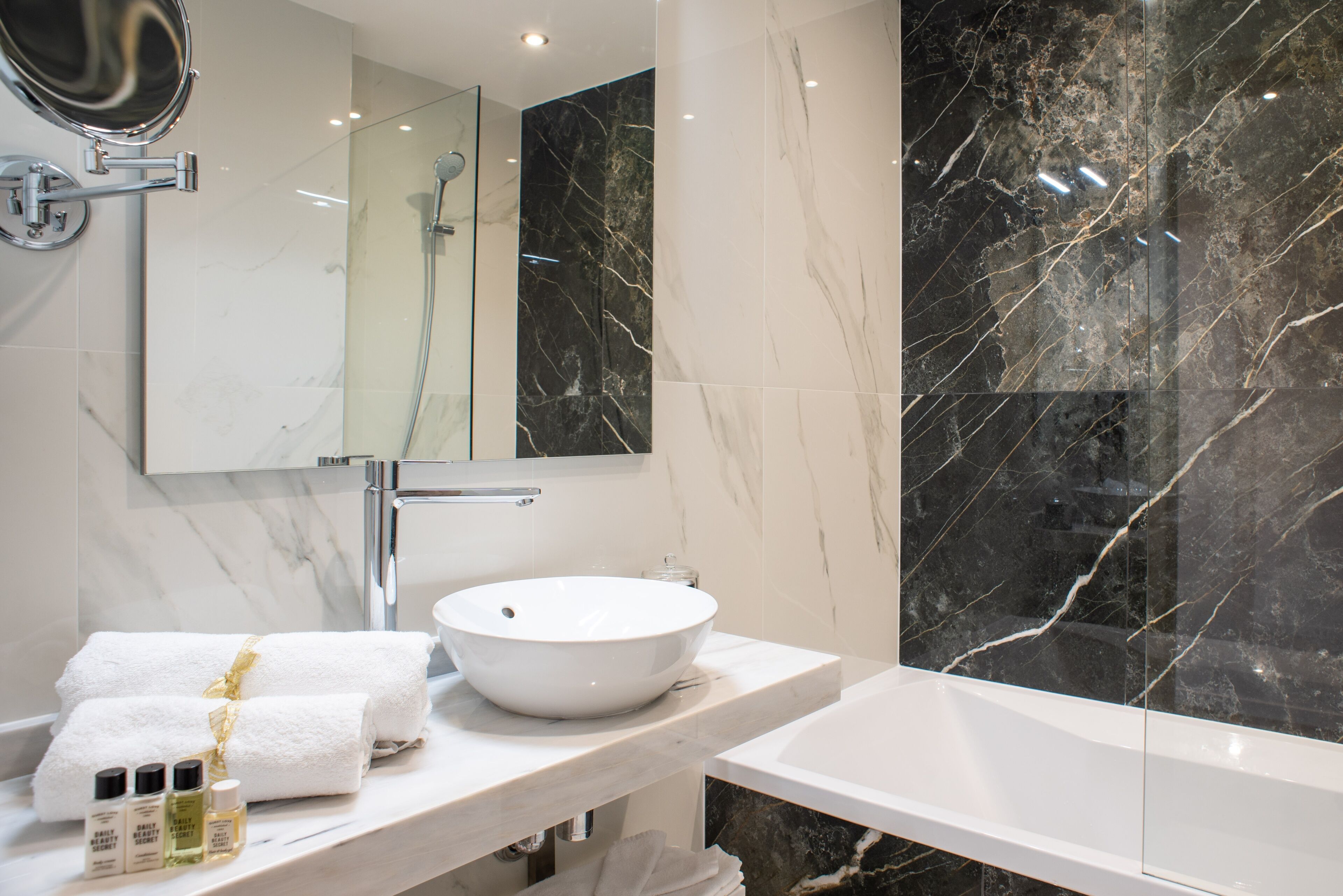 comfort room | bathroom | hair dryer, towels