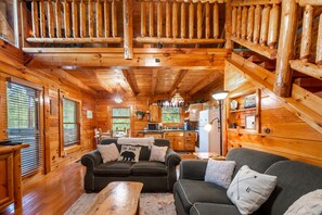 Smart TV, fireplace, video games, DVD player