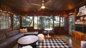 TV connectée, cheminée, chaîne hi-fi