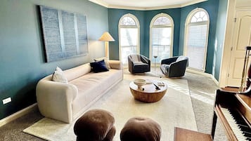 TV connectée, cheminée, jeux vidéo, lecteur de DVD