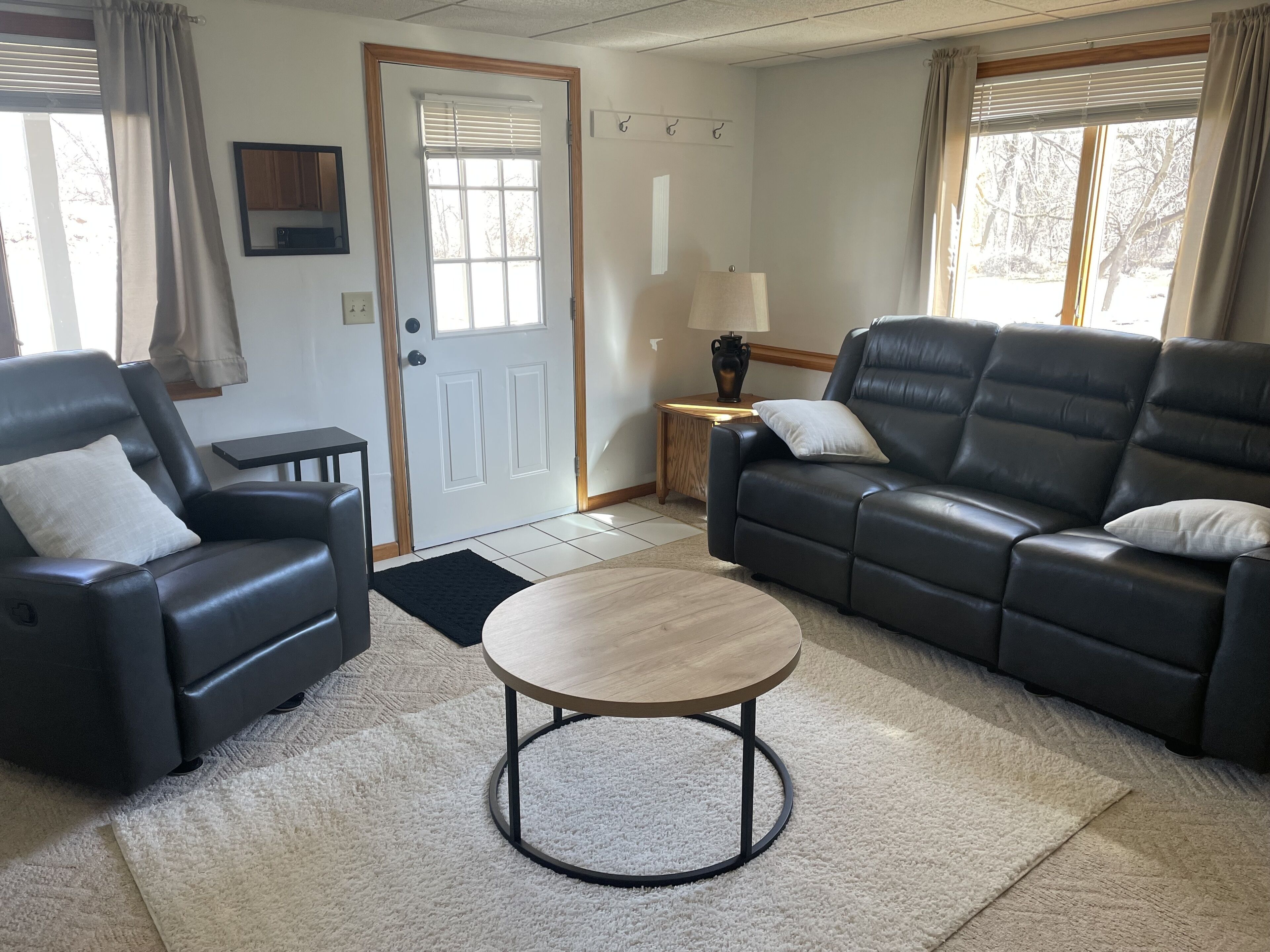 Smart TV, fireplace, DVD player, books