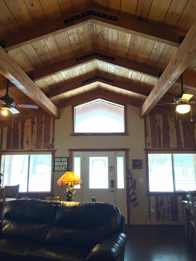 Just steps away from Rainbow Lake in this Dog Friendly Cabin