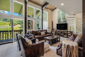 Smart TV, fireplace, DVD player, video library