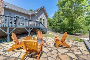 Terrace/patio - Hike, Fish & Kayak: Murphy Gem w/ Deck & Fire Pit (Murphy)