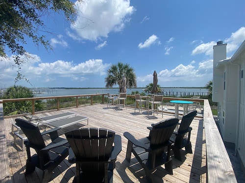 Waterfront Home w/Heated Pool, Rooftop Deck, Large Primary Suite, Great Location