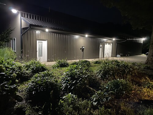 Nestled around 18 acres. Close to trails and a lake. 