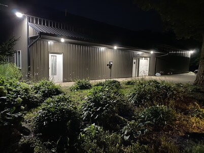 Nestled around 18 acres. Close to trails and a lake. 