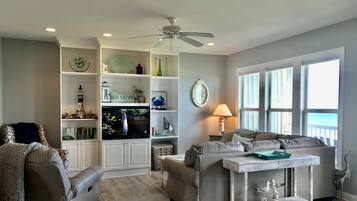 Smart TV, DVD player, books