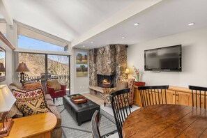 TV, fireplace, DVD player