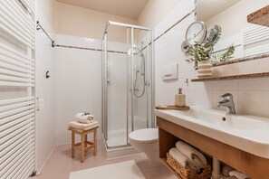 Ducha, secador de pelo y toallas