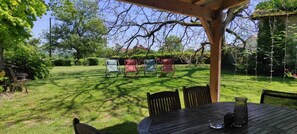 Outdoor dining - Cozy cottage for 4 to 6 people with swimming pool (Monflanquin)